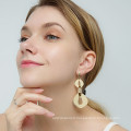 Boucles d&#39;oreilles exagérées de la mode, boucles d&#39;oreilles longues de style géométrique à paillettes géométriques multicouches